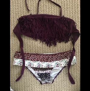 Purple Fringe Swimsuit L